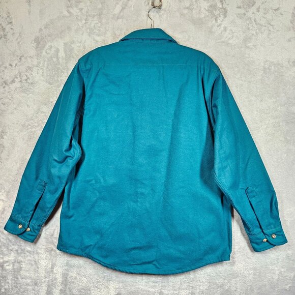 Field & Stream shirt Mens L Button Pockets brushed Cotton Dad office work warm - Picture 2 of 8